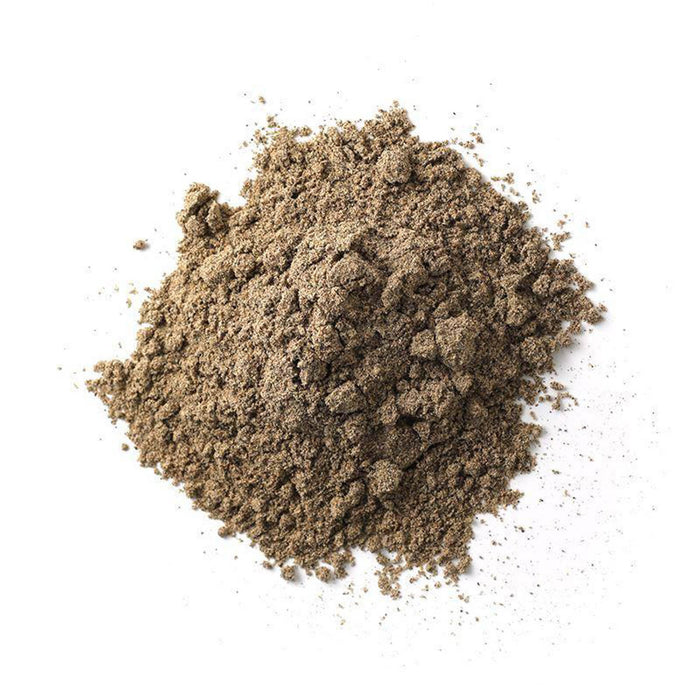 Closeup of grey-brown powder
