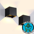 Cattleya 2 -Pack Matte Black Hardwired Integrated LED Outdoor Wall Light