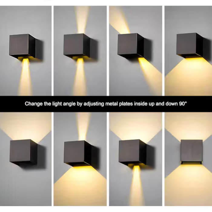 Cattleya 2 -Pack Matte Black Hardwired Integrated LED Outdoor Wall Light