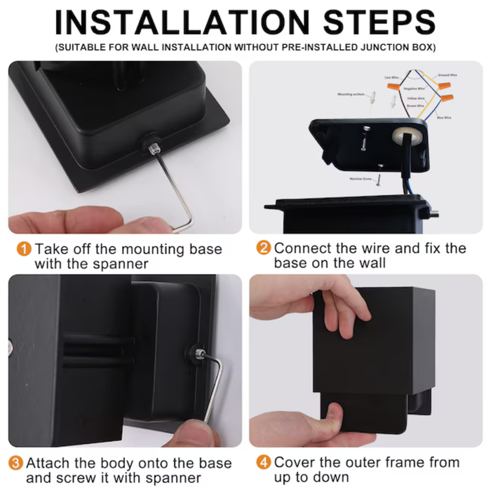 Cattleya 2 -Pack Matte Black Hardwired Integrated LED Outdoor Wall Light