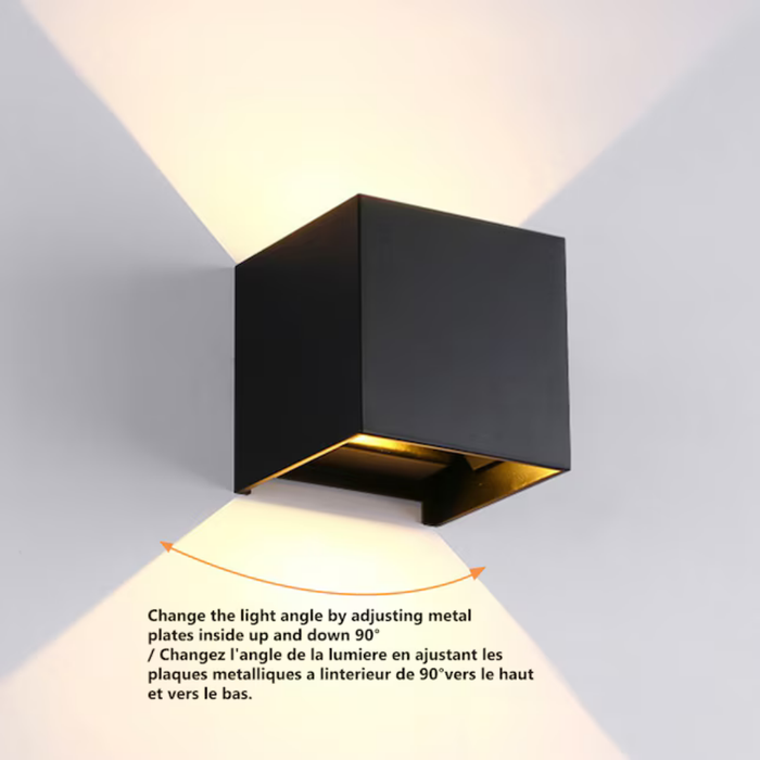 Cattleya 2 -Pack Matte Black Hardwired Integrated LED Outdoor Wall Light