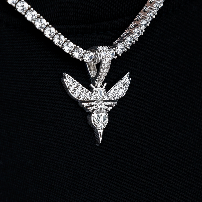 Charlotte Hornets Official NBA Micro Logo Pendant in White Gold
