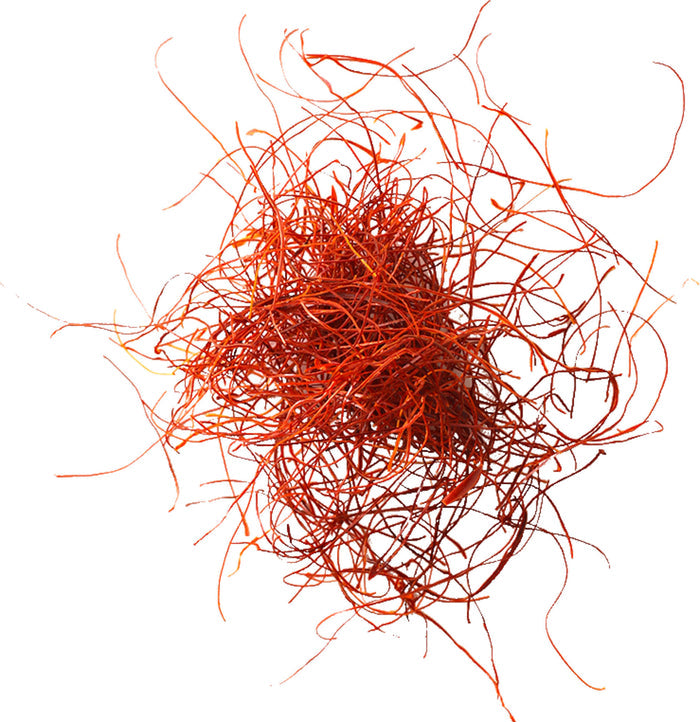 Closeup of light red threads
