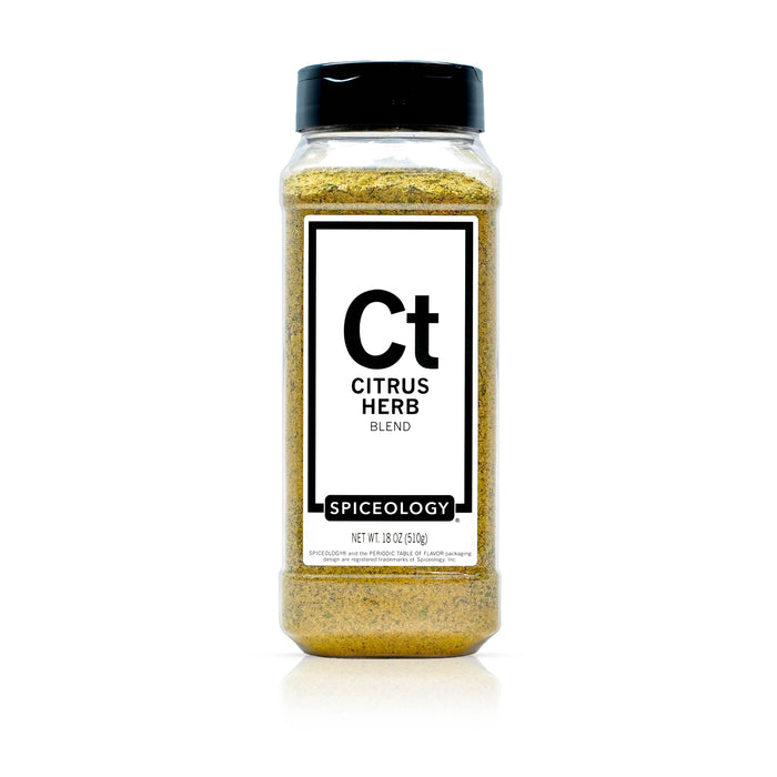 Spiceology citrus herb blend on a white background