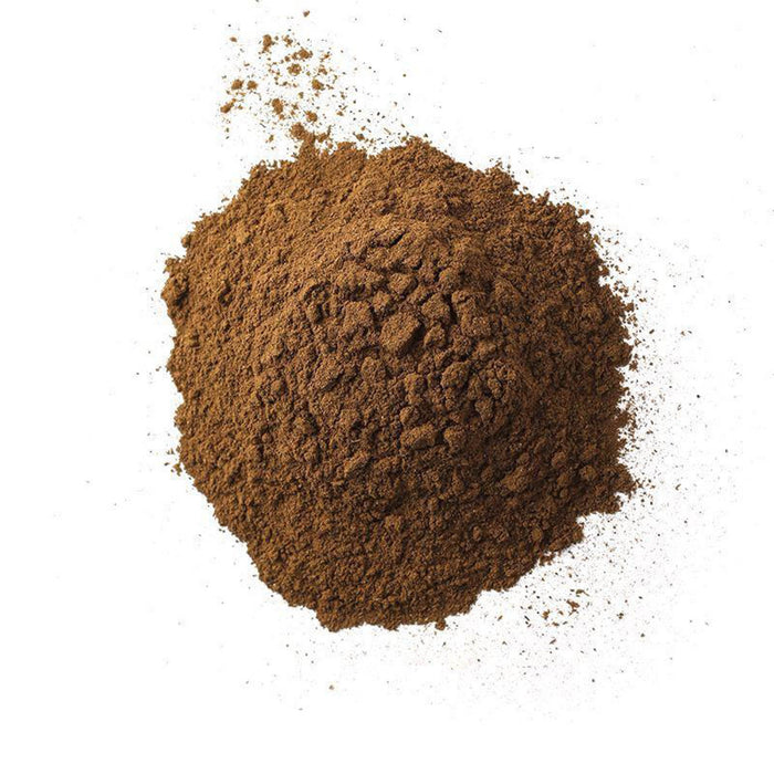 Closeup of a reddish-brown powder