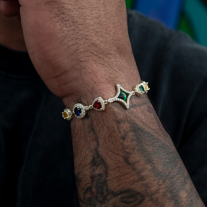 Colored Gemstone Chain Bracelet