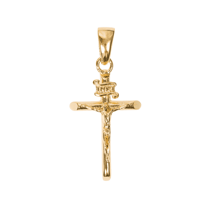 Crucifix and Lion Set in Yellow Gold