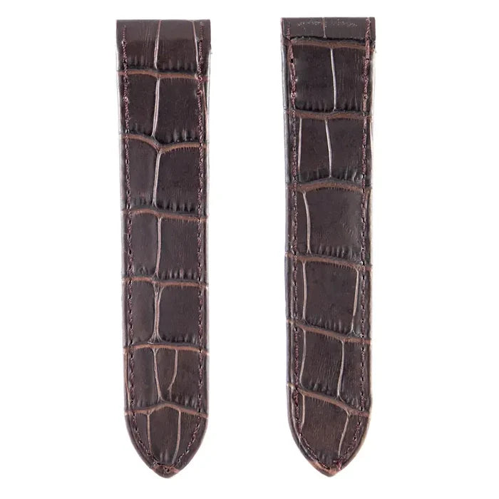 Front view - Custom Brown Alligator Strap for Cartier Santos 100 Large