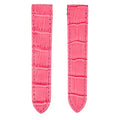 Front view - Custom Pink Alligator Strap for Cartier Santos 100 Midi