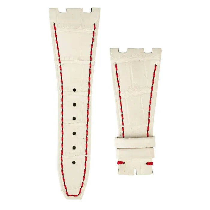 Custom white alligator strap for AP Royal Oak Offshore old style