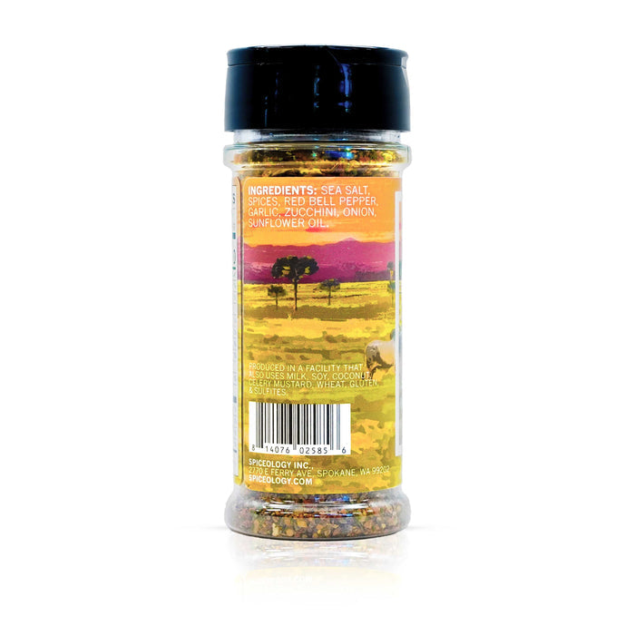 Back view of Spiceology derek wolf gaucho steakhouse rub nutrition facts and ingredient information.
