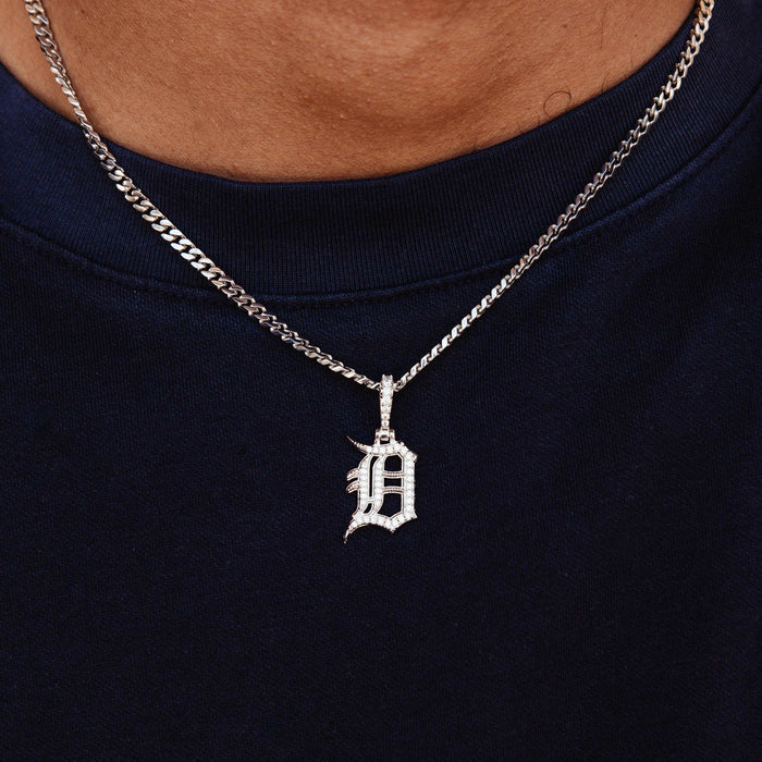 Detroit Tigers Micro Pendant in White Gold - The GLD Shop