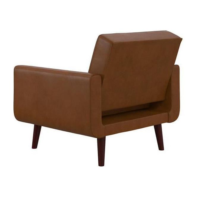 DHP Nia Modern Chair Upholstered Accent Chair in Camel Faux Leather