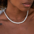 Diamond Tennis Necklace in White Gold- 5mm