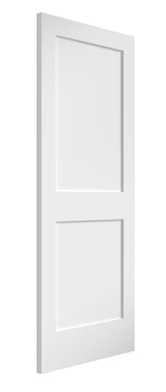 EightDoors 36-in x 80-in White Primed 2-Panel Smooth Solid Core Primed Pine Wood Slab Door