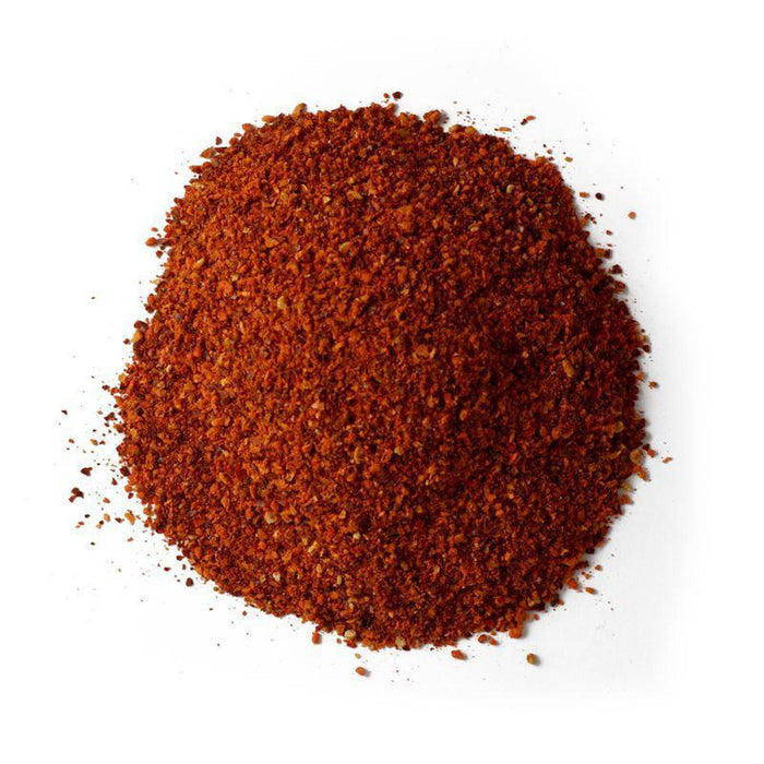 Closeup of dark red powder