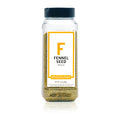 Bottle of Spiceology fennel seed on a white background