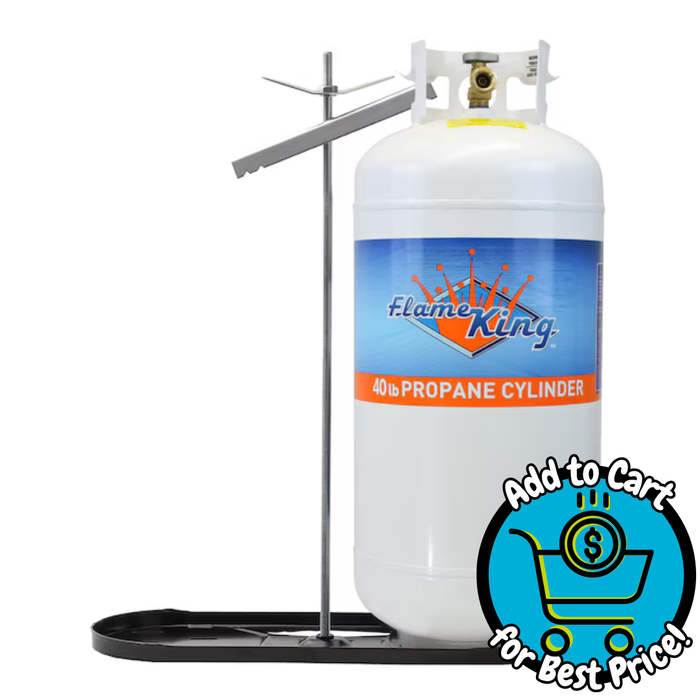 Flame King Dual RV Propane Tank Cylinder Rack 40LB Tanks Steel Propane Tank Stabilizer
