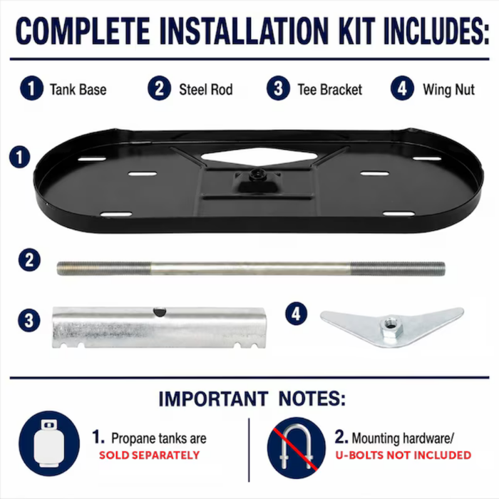 Flame King Dual RV Propane Tank Cylinder Rack 40LB Tanks Steel Propane Tank Stabilizer