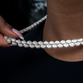 Flat Snake Link Necklace in White Gold-4mm
