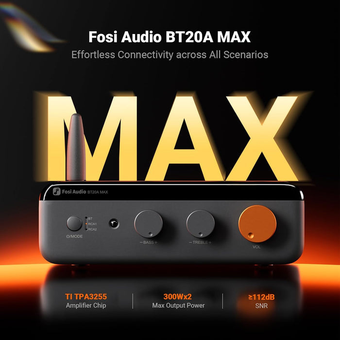 Fosi Audio BT20A MAX 2-Channel Bluetooth Power Amplifier For Speakers