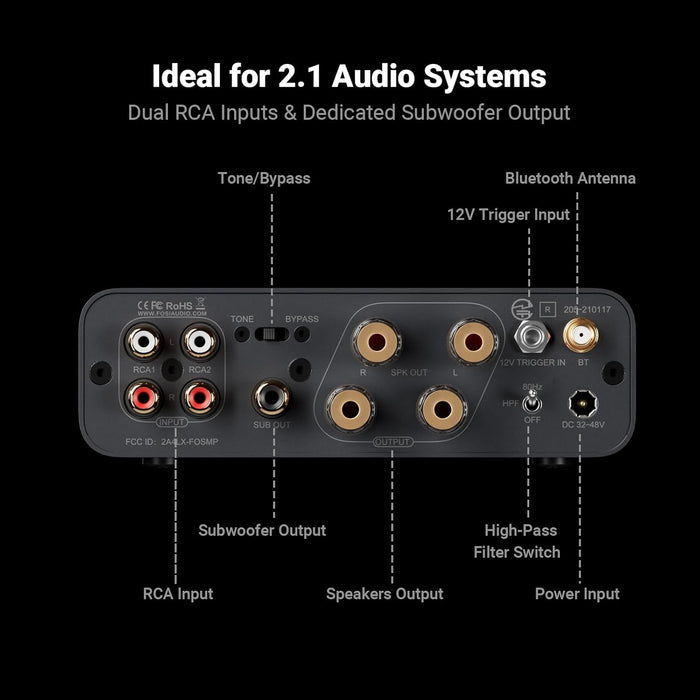 Fosi Audio BT20A MAX 2-Channel Bluetooth Power Amplifier For Speakers
