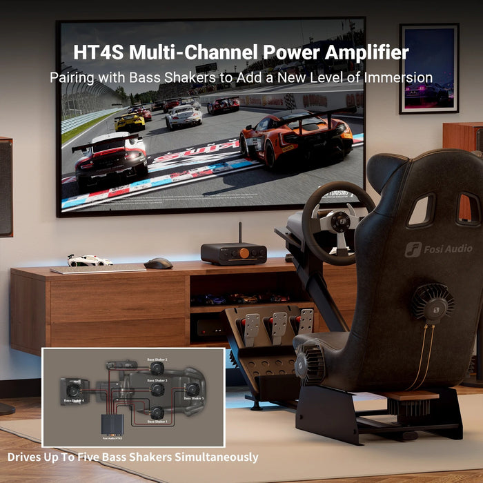 Fosi Audio HT4S Multi-Channel Bluetooth Power Amplifier For Speakers & Subwoofers - The Audio Store