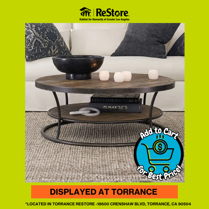 Four Hands Bartlett Round Metal and Reclaimed Coffee Table