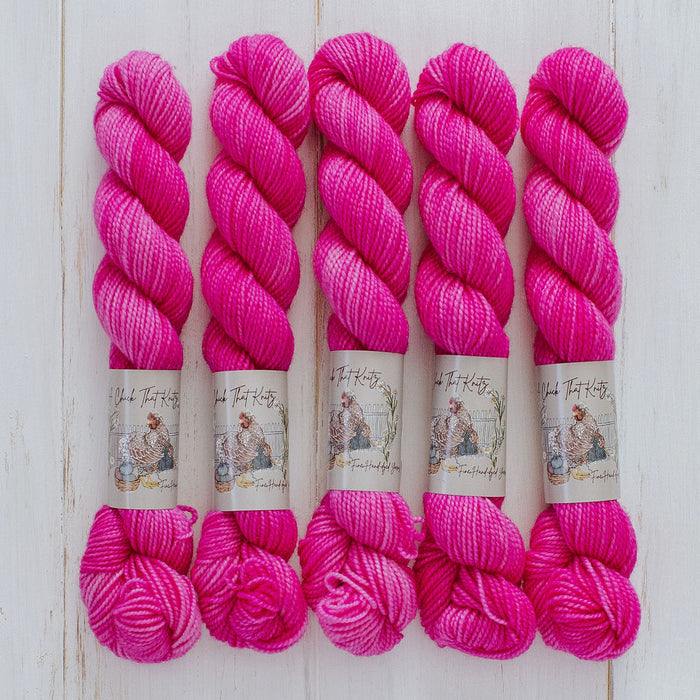 "Fuchsia" Mini Sock Hand-dyed Yarn