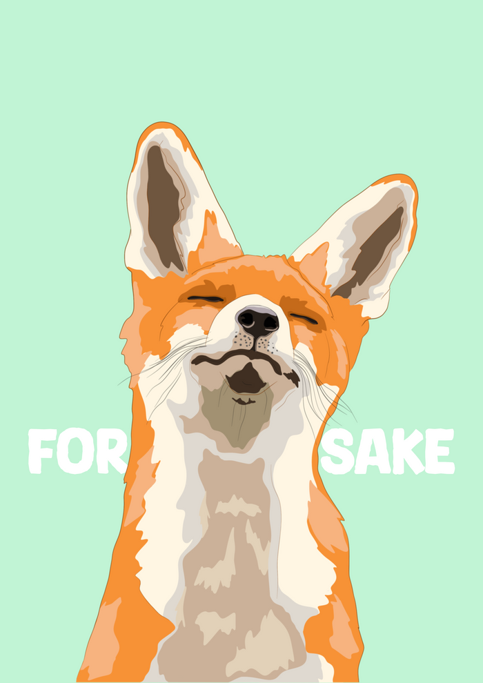 Funny Fox Print: Irish ‘For Fox Sake' Wall Art