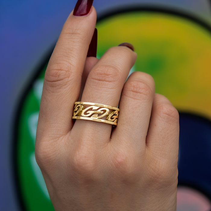 GG Logo Ring in Yellow Gold