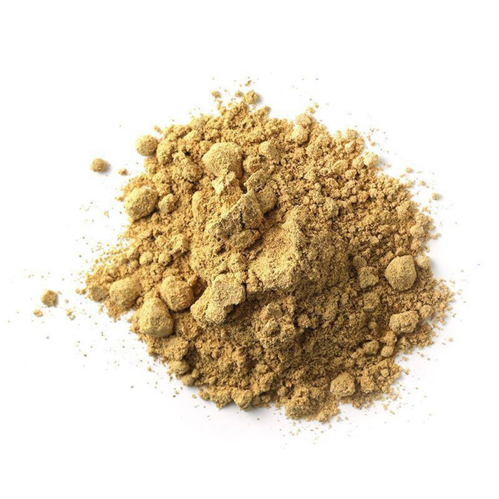 Closeup of light tan chunky powder