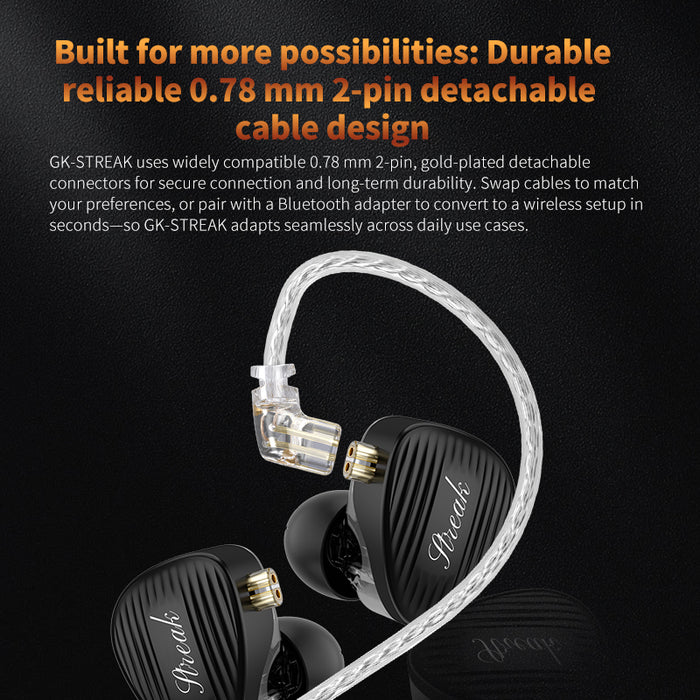 GK Streak Dynamic + Micro Planar Driver IEM With Mic