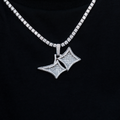 GLD Star Pendant in White Gold