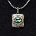 Green Bay Packers Championship Pendant - White Gold