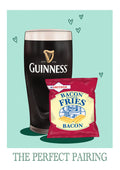Guinness and Bacon Fries Print: Irish Home Bar Wall Art