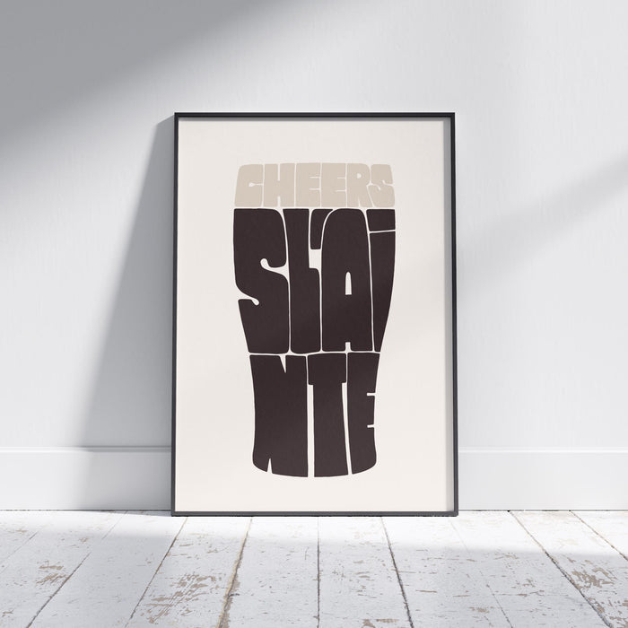 Guinness Cheers Sláinte Print: Irish Home Decor