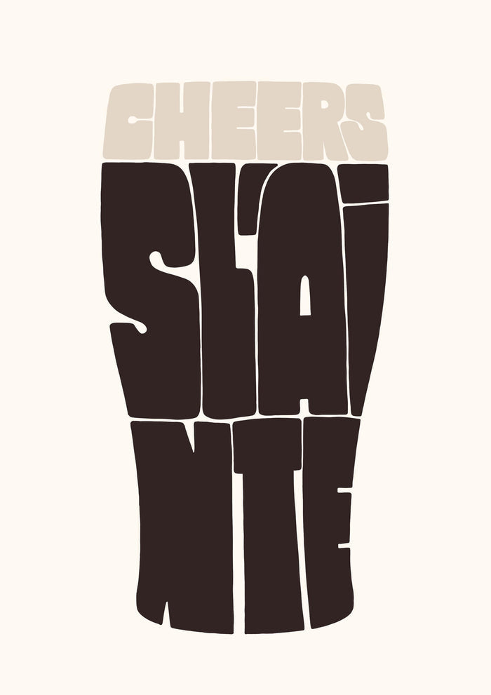 Guinness Cheers Sláinte Print: Irish Home Decor