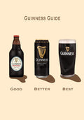 Guinness Guide | Guinness Bottle, Can and Pint | Irish Print