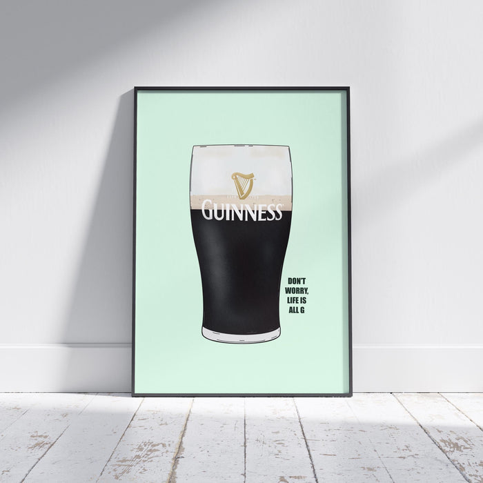 Guinness Pint Print | Split the G, life is all G | Irish Home Decor