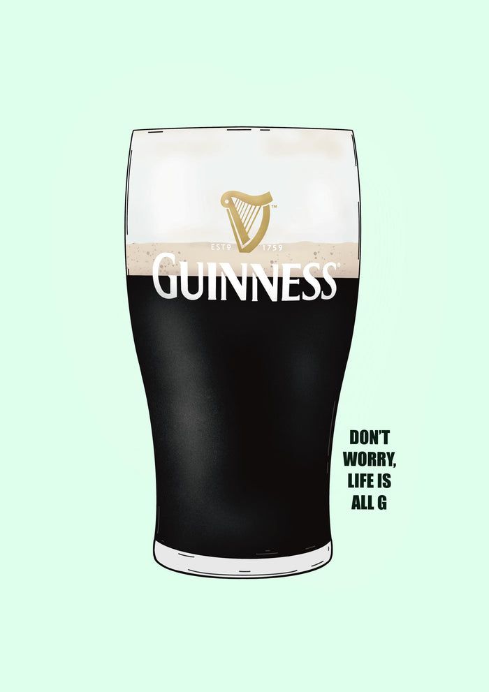 Guinness Pint Print | Split the G, life is all G | Irish Home Decor