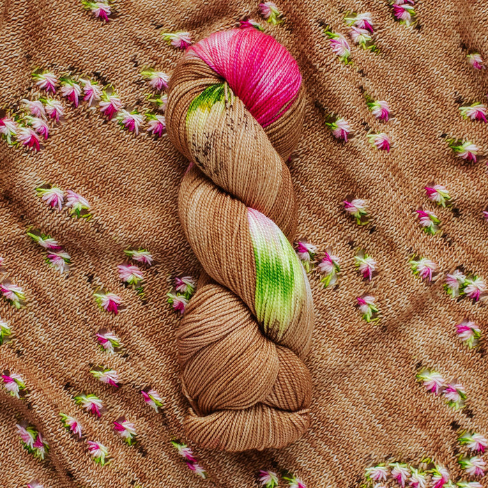 "Hibiscus" Assigned Pooling Hand-dyed Yarn