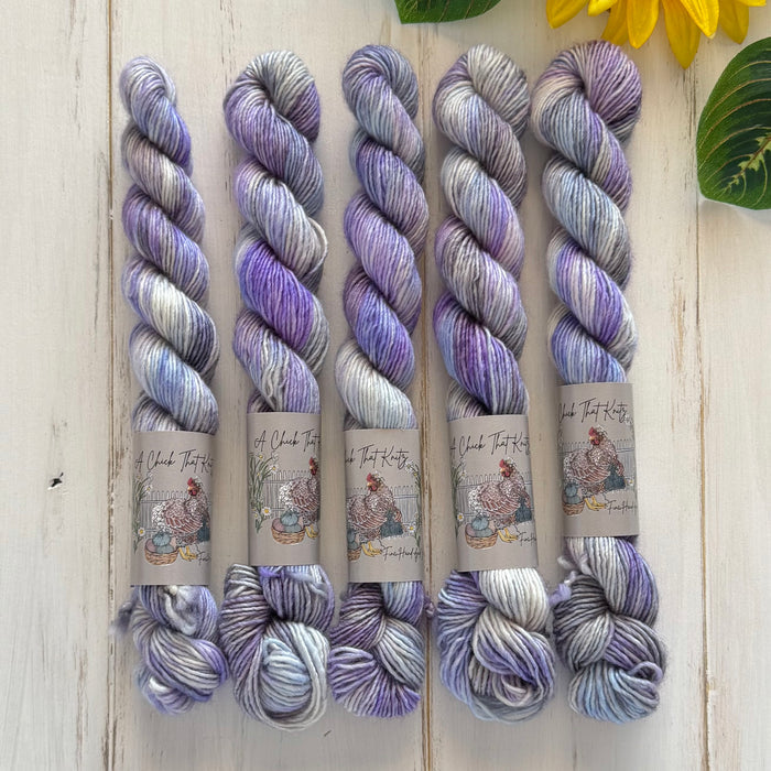 "Hoarfrost" - Singles Fingering Mini Hand-Dyed Yarn