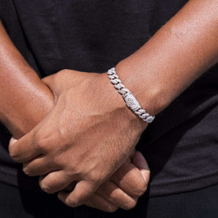 Iced Skull Bracelet in White Gold - The GLD Shop