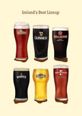 Irish Beer Pints Art Print | Ireland Bar Decor