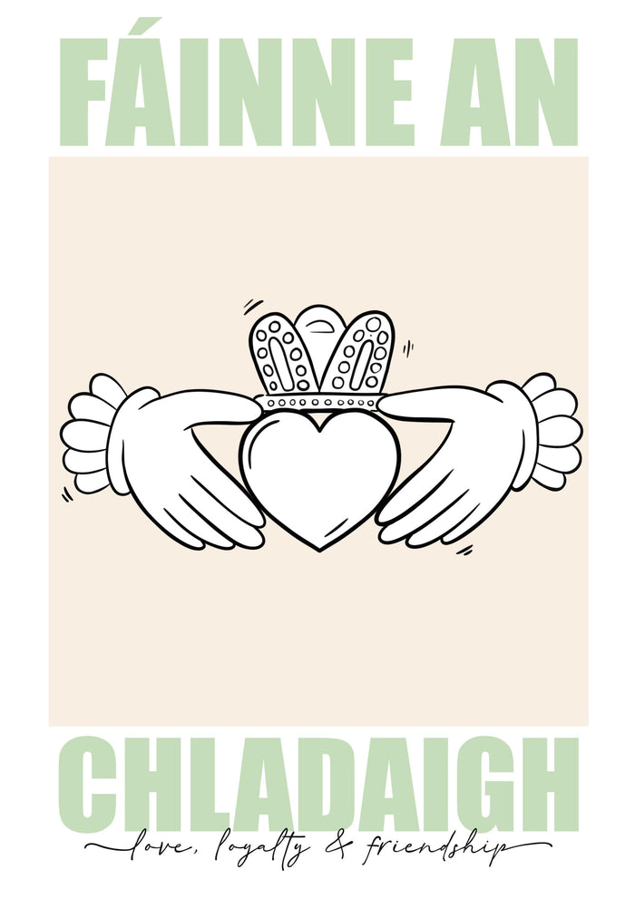 Irish Claddagh Ring Art Print: Celtic Home Decor