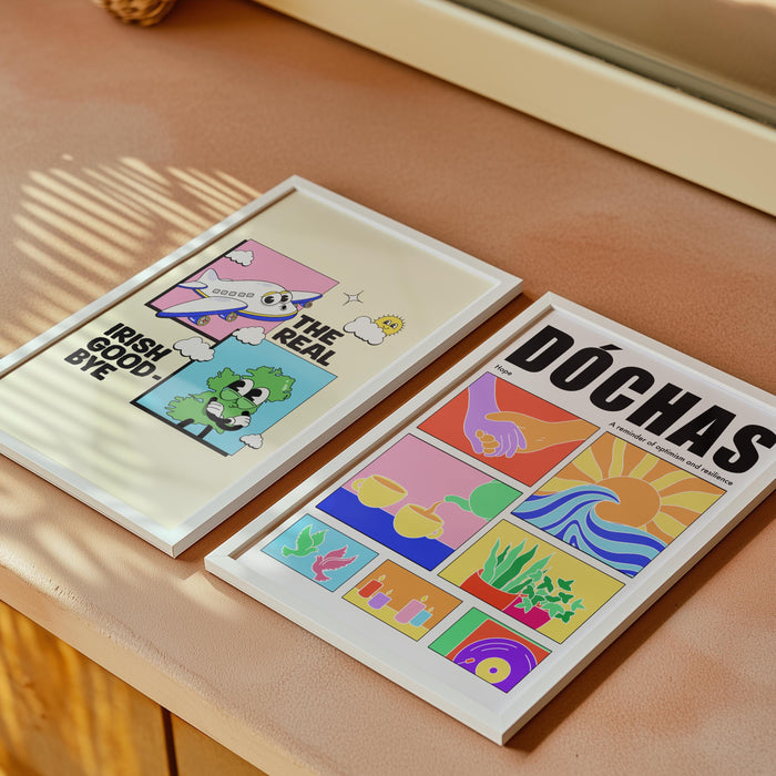 Irish Hope Print: Colorful Gaeilge Saying, Dochas Wall Art