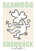 Irish Shamrock Keith Haring Style Print: Seamróg Wall Art