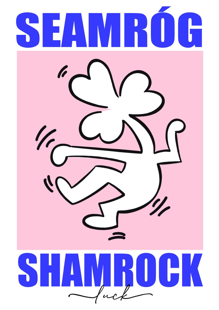Irish Shamrock Keith Haring Style Print: Seamróg Wall Art