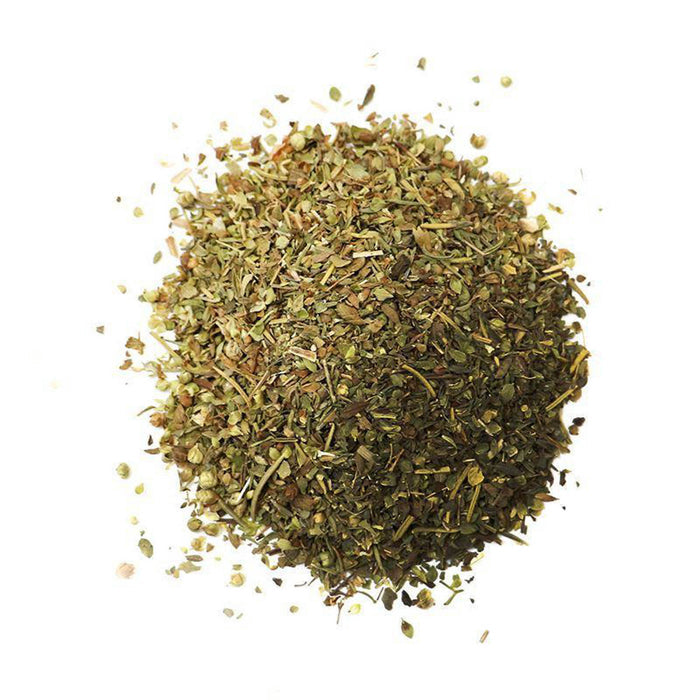 Closeup of green and brown flakes